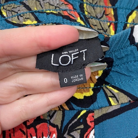 Ann Taylor‎ LOFT Floral Wide Leg Pants Size 0 Maximalist Cottagecore Resortwear - Picture 3 of 13